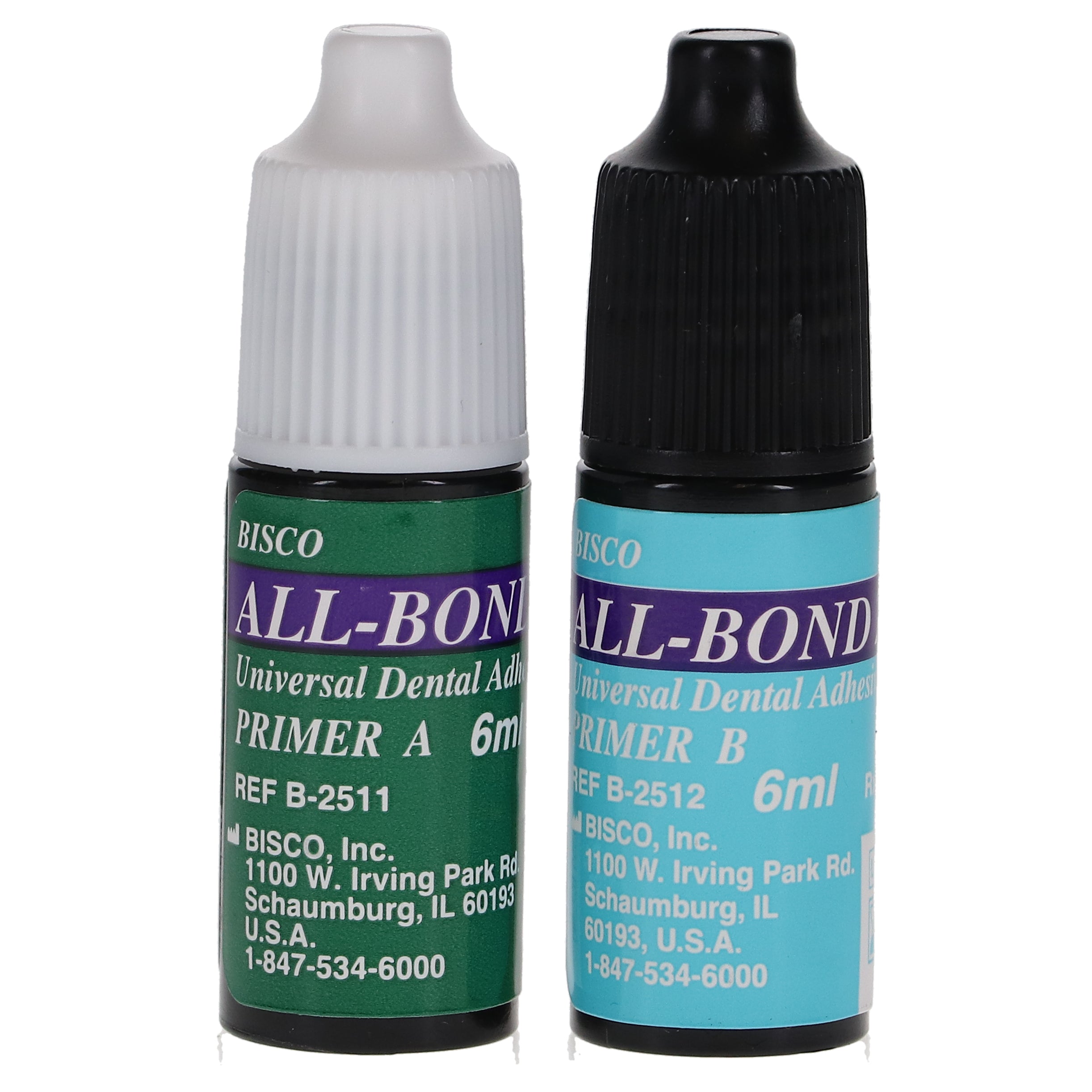 Bisco B-2510A All-Bond 2 Primers A & B Set Dual Cure Universal Adhesive 6 mL Bottles Bisco B-2510A All-Bond 2 Primers A & B Set Dual Cure Universal Adhesive 6 mL Bottles